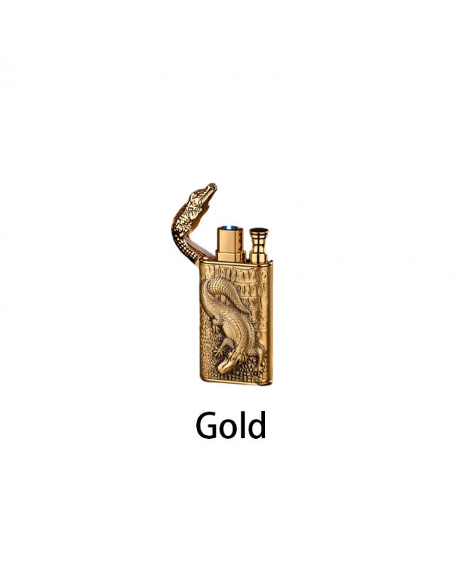 Embossed Double Flame Lighter Gold
