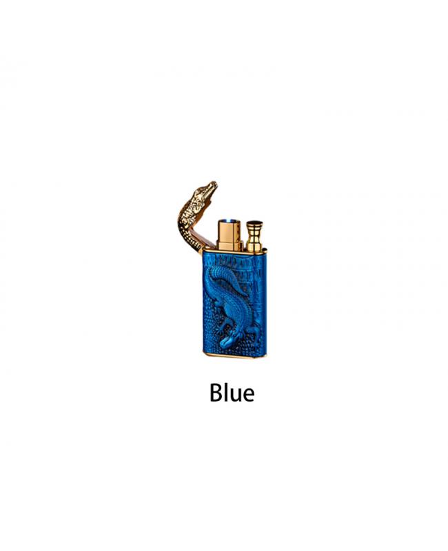 Embossed Double Flame Lighter Blue