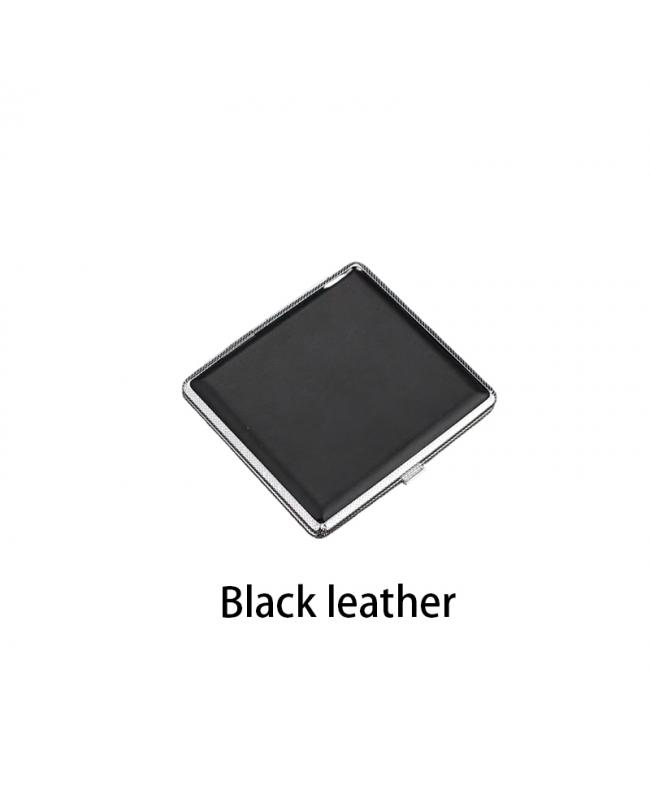 Leather Flip Cigarette Case Black Leather