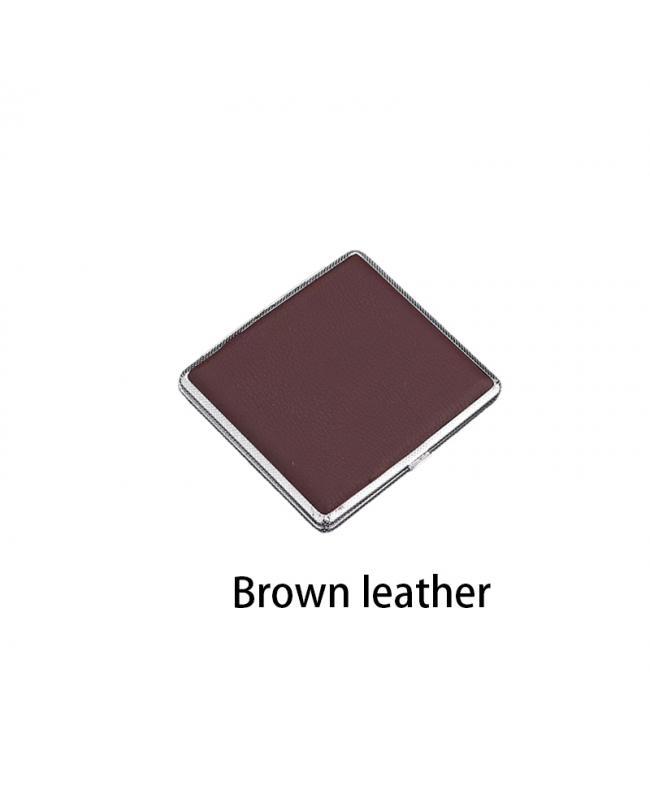 Leather Flip Cigarette Case Brown Leather