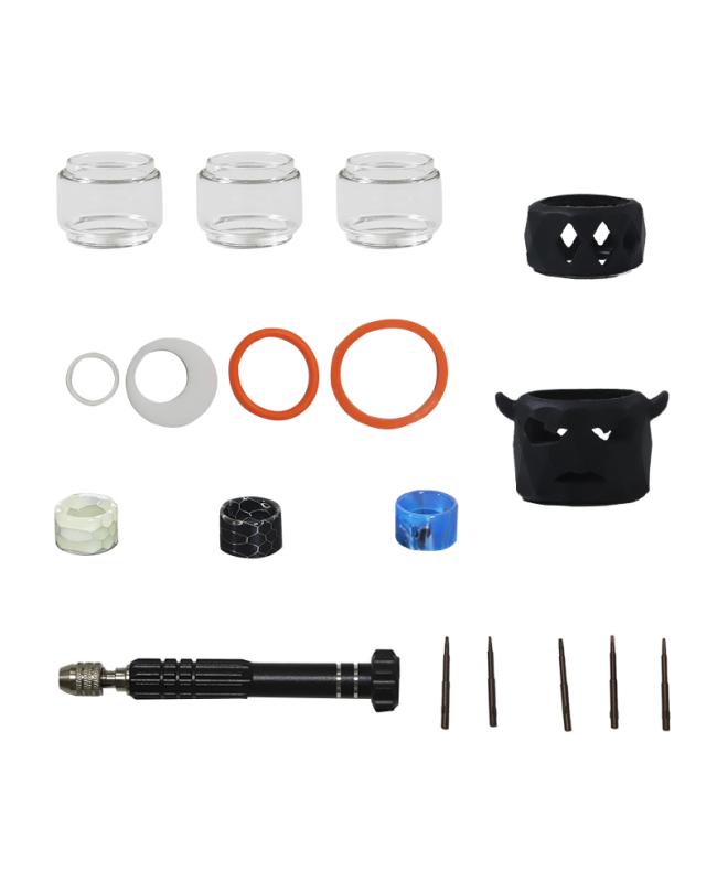 TFV16 Series Set-Glass Tubes/ Drip Tips/ O-Rings/ Bubble Glass Protective Silicone Case/ 5 in 1 Screwdriver by Brands drip tip