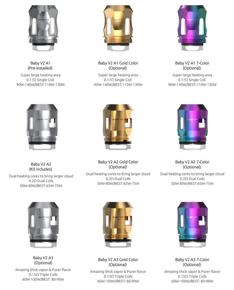 0.17 ohm TFV8 3 Pcs Replacement 7-Color V2 A1 for/V8/ B-a-b-y 