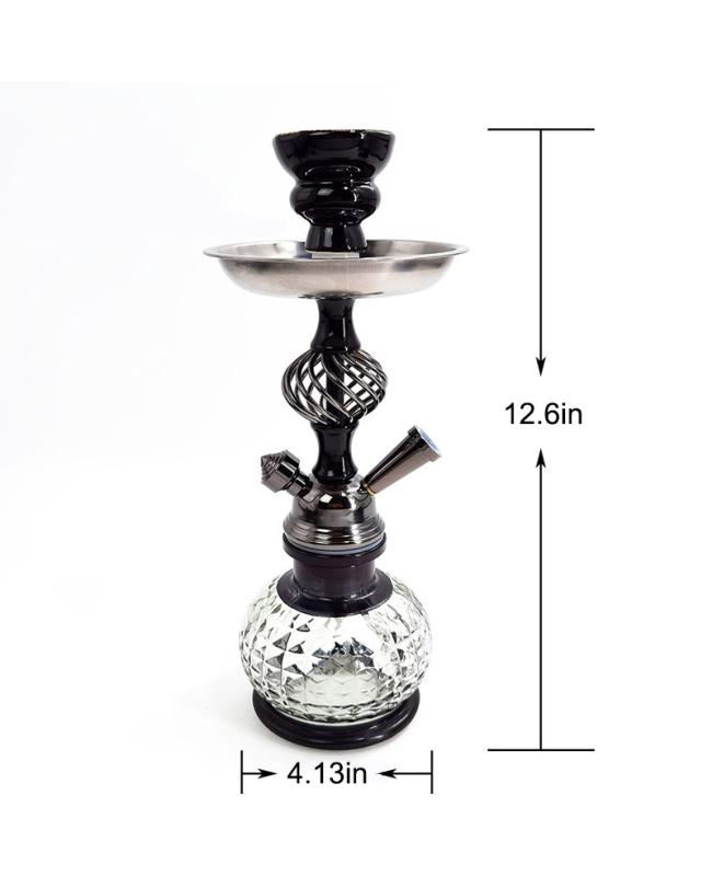32cm Portable Hookah Pipe - Lightweight Metal Shisha with Washable Hose (Single/Double) for Home & Parties hookah pipe - gallery image 3