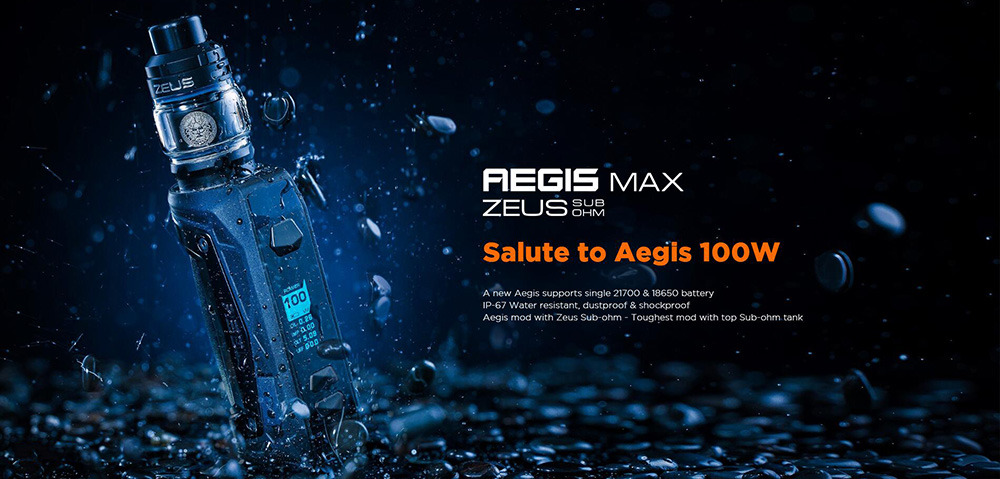 Geekvape Aegis Max 100W Kit Powered By 21700 OR 18650 Battery