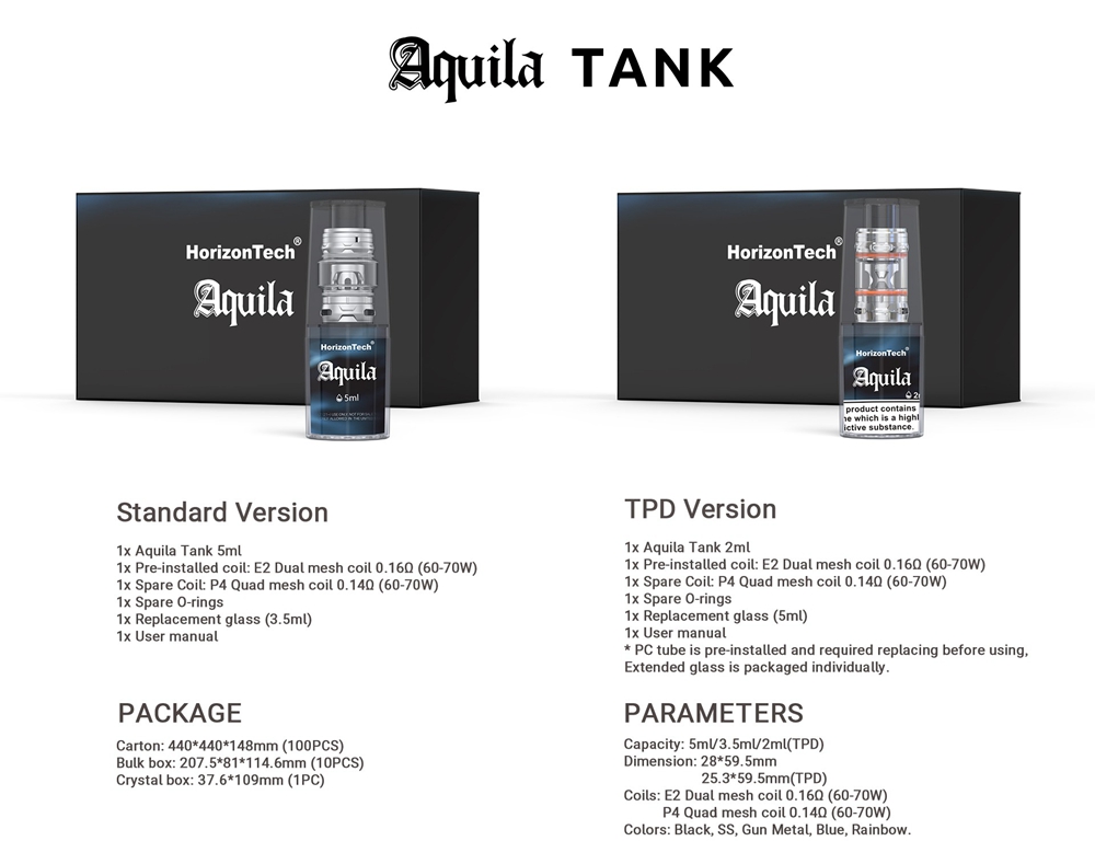Horizon Aquila Tank Include