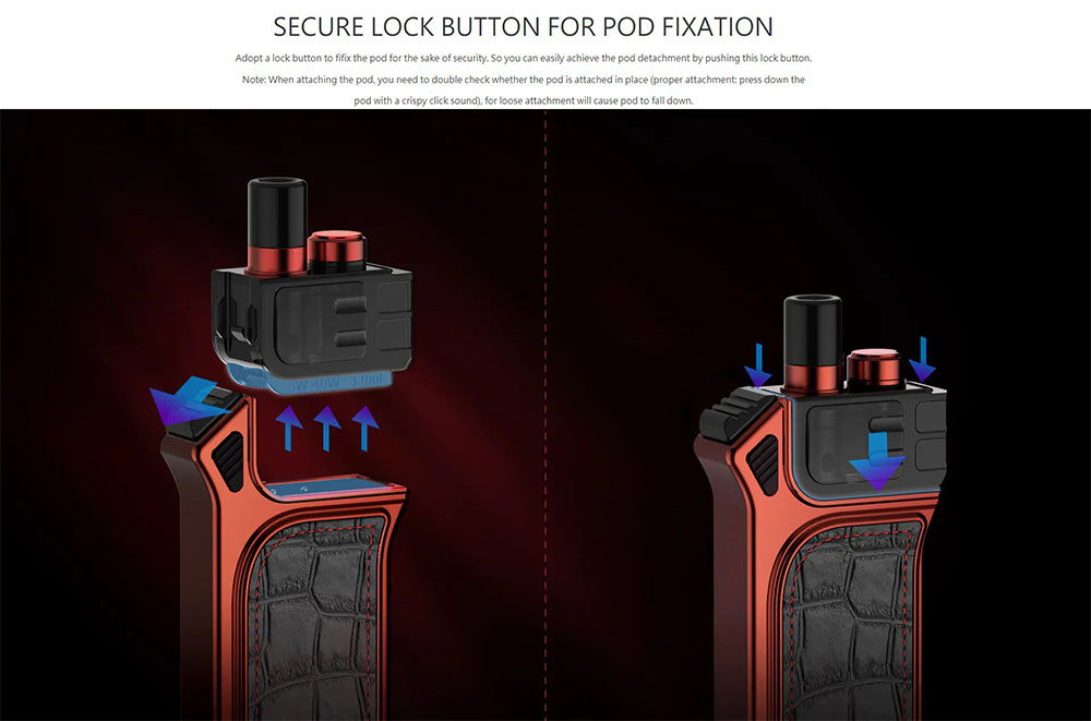 Adopts A Lock Button To Fix The Pod For The Sake Of Security