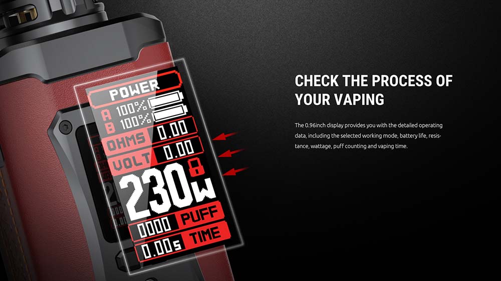 Morph 2 Box Mod Adopts 0.96 inch Display