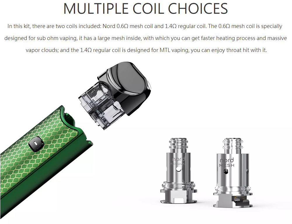 Multiple Coil Choices Available For Nord Kit