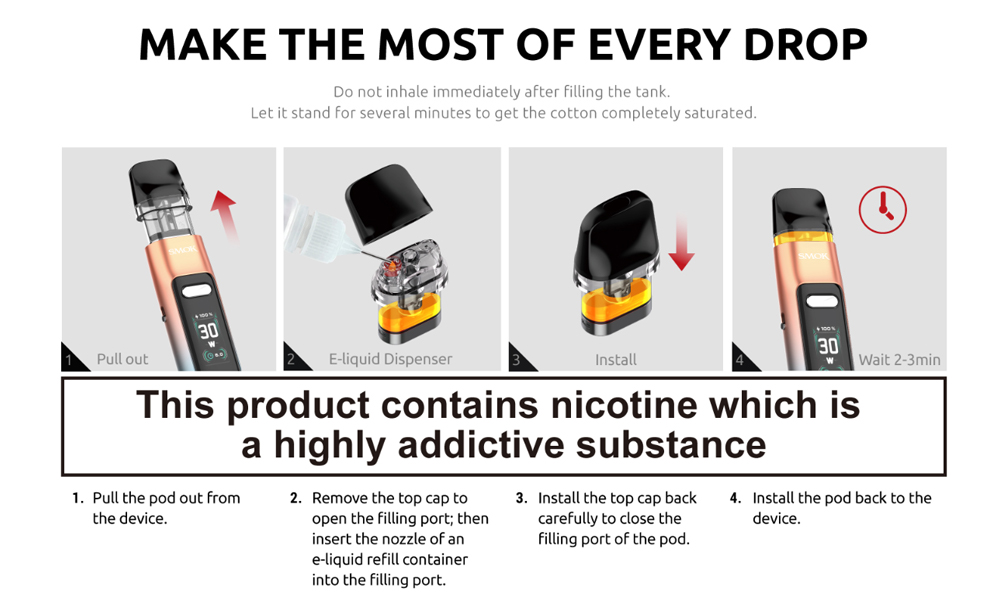 SMOK Novo Pod M 2ml Top Filling Pod Cartridge 3PCS/Pack SMOK Novo Pod M 2ml Top Filling Pod Cartridge 3PCS/Pack