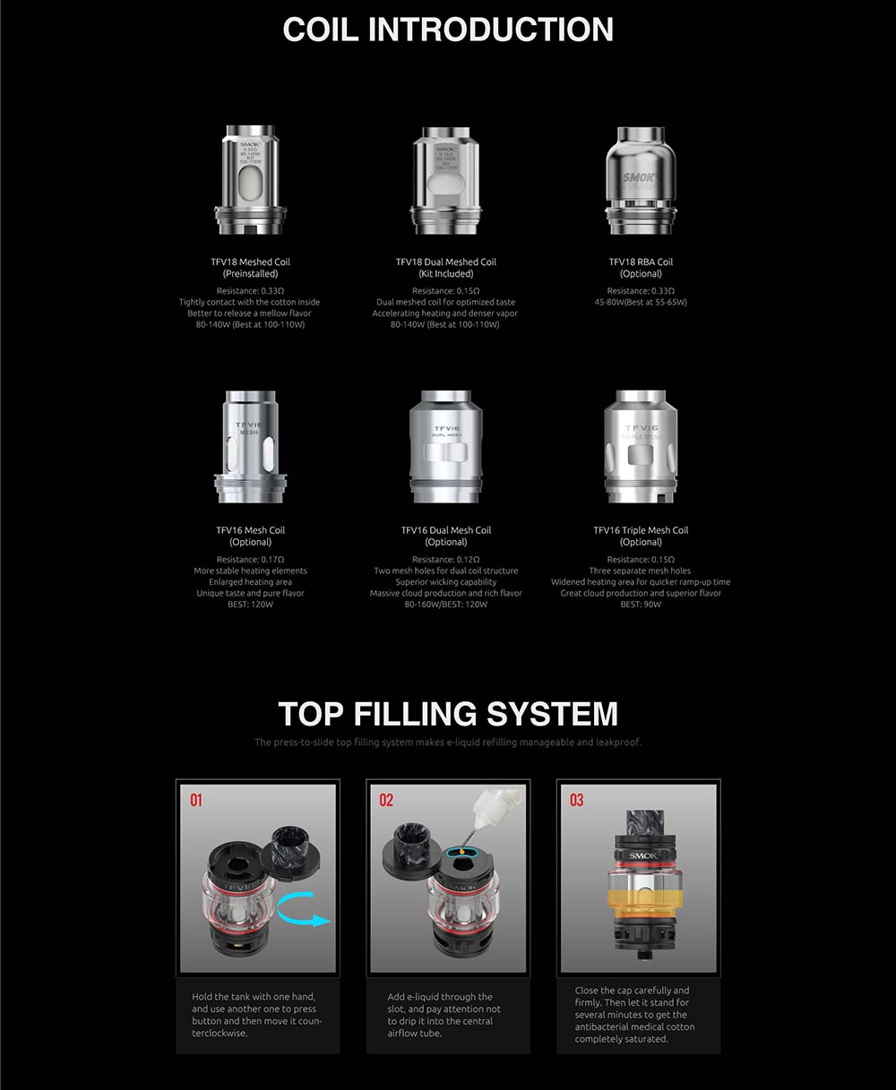 TFV18 Coils Available And How To Fill