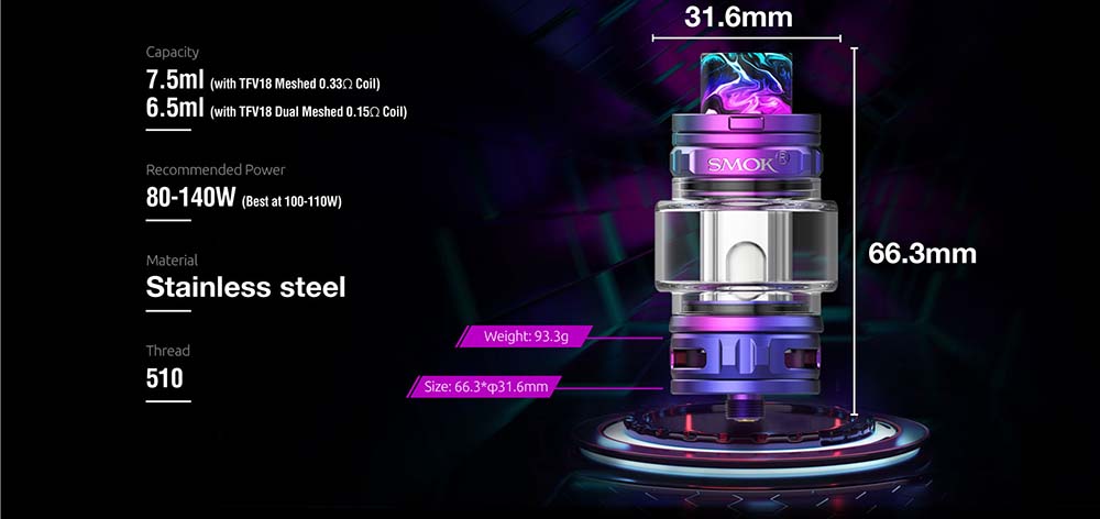 TFV18 Tank Size