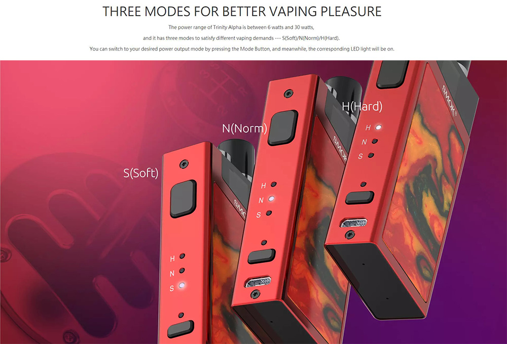 Smok Trinity Alpha Pod Kit With 3 Output Modes