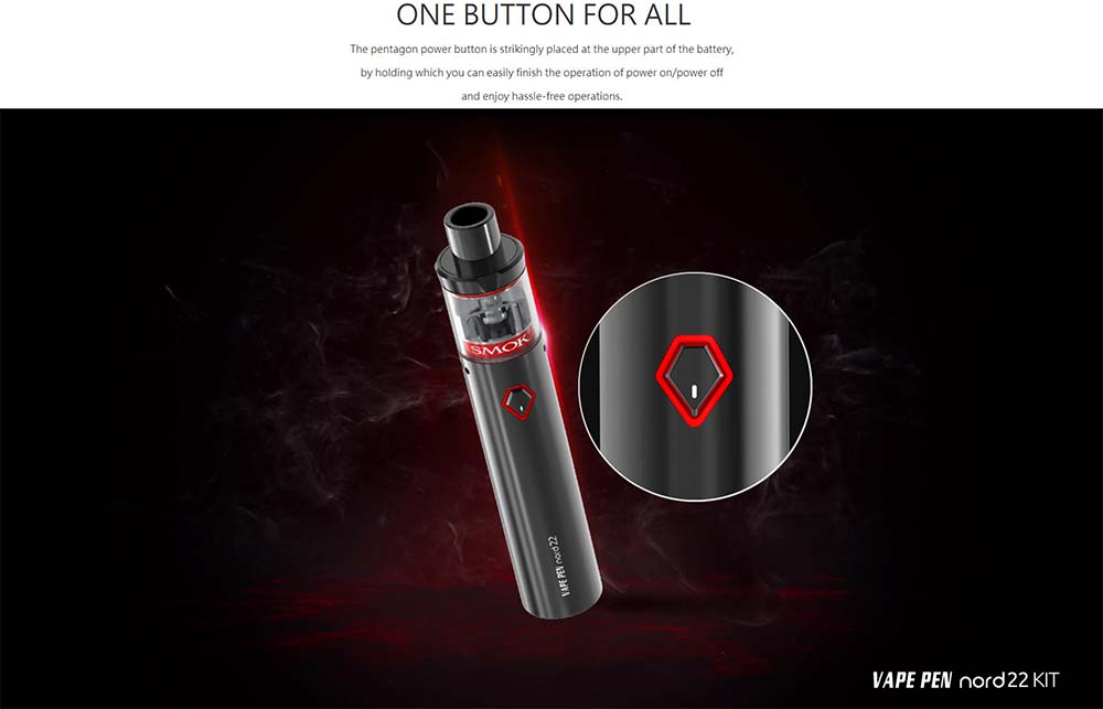 Smoktech Vape Pen Nord 22 With One Button Operation