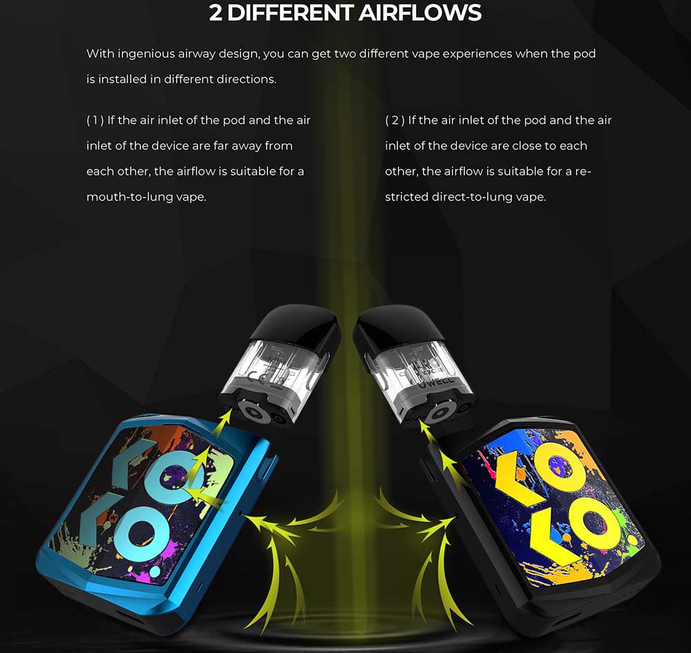 caliburn koko pod kit with 2 different airflows