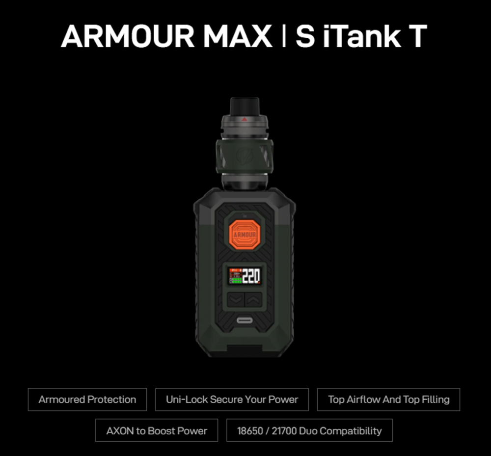 Vaporesso Armour Max 200W Mod Kit with iTank T Atomizer 6ml