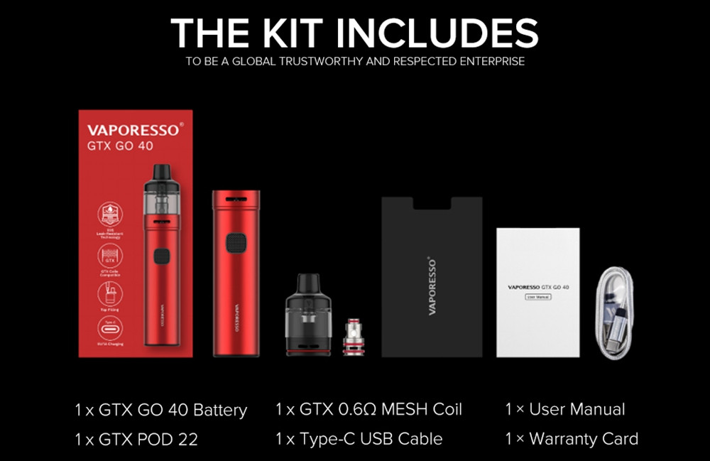 Vaporesso GTX GO 40 Pod Kit 1500mAh