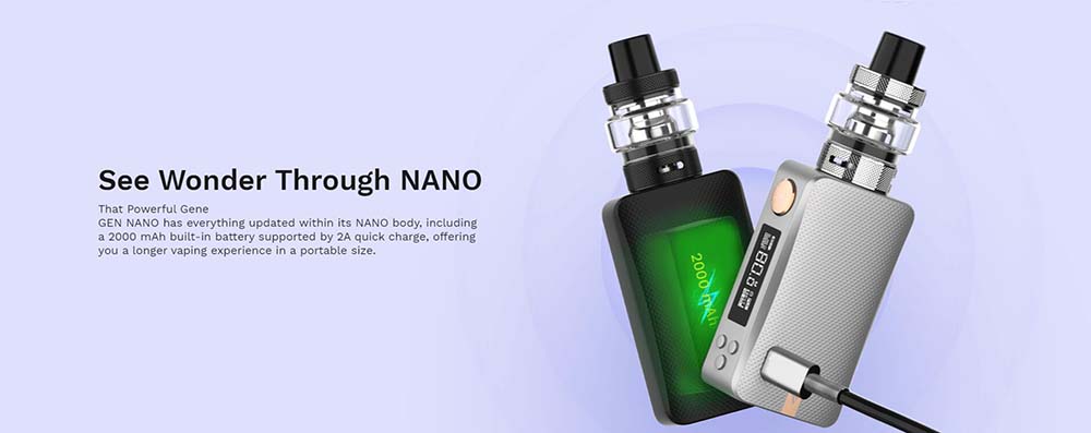 Vaporesso Gen Nano Mod Built-in 2000mAh Battery With 2A Quick Charge System