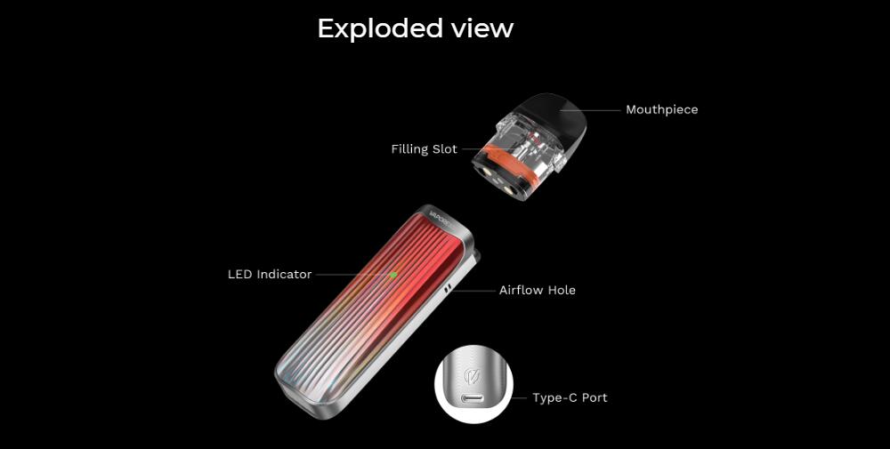 Vaporesso LUXE QS pod kit Exploded View