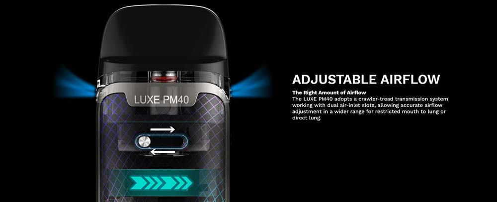 Luxe pm40 pod with dual air inlet slots