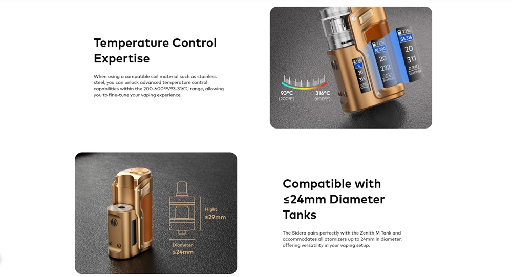 innokin sidera zenith m vape kit Innokin Sidera DNA60C Mod 60W With Zenith M Tank