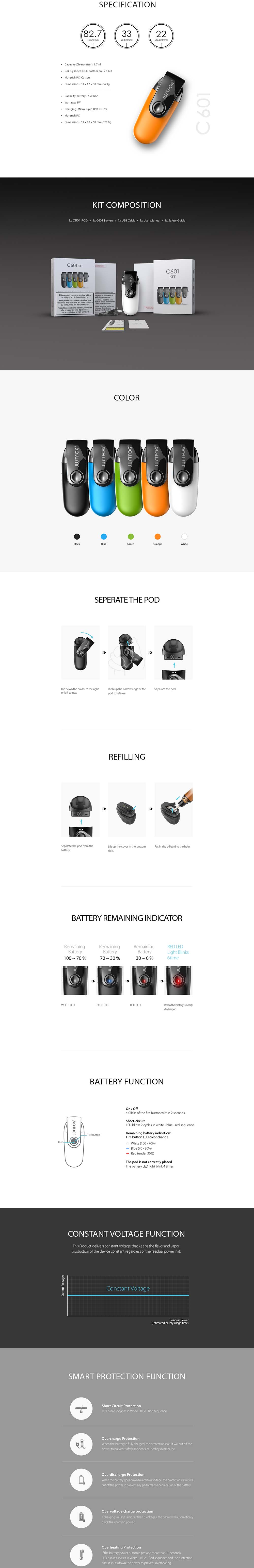 Justfog C601 Ultra Vape AIO Kit